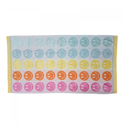 Smile Luxurious Velour Beach Towel