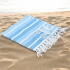 Azure - Cotton Hammam Beach Towel with reversible Toweling